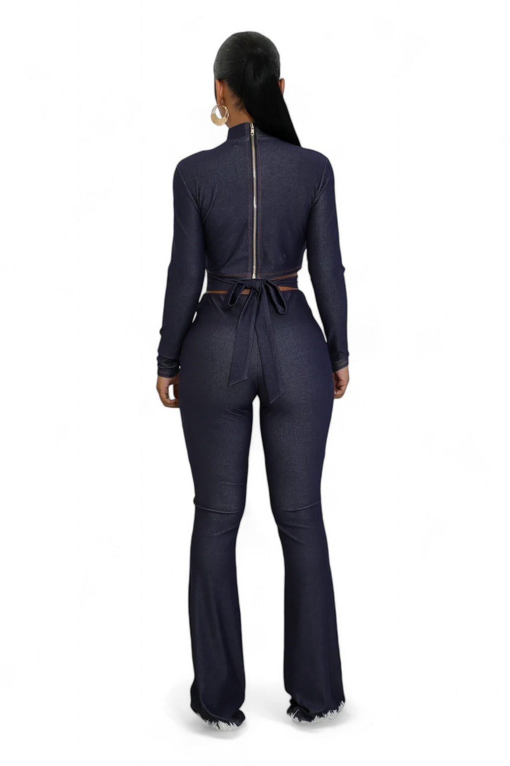 Conjunto de pantalón de dos piezas azul marino