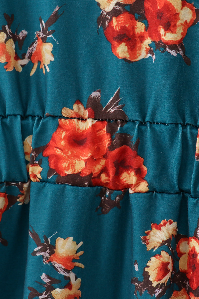 Vestido con estampado floral verde para mamá e hija