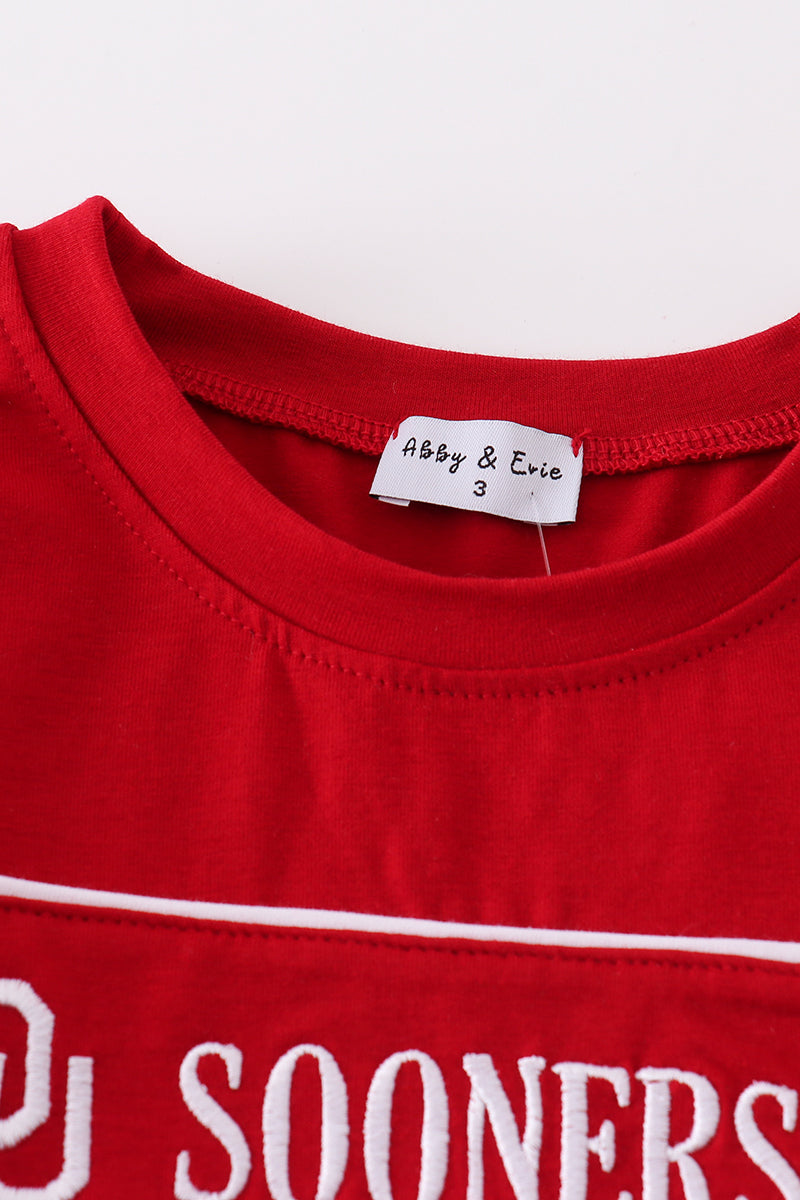 Conjunto de niño bordado Red Sooners