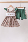 Conjunto bordado de pato mallard verde