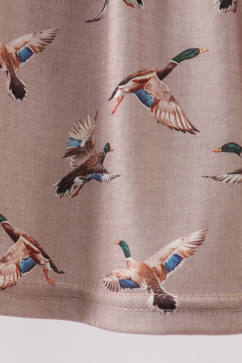 Conjunto bordado de pato mallard verde