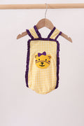 Burbuja con volantes, aplique de tigre morado de LSU