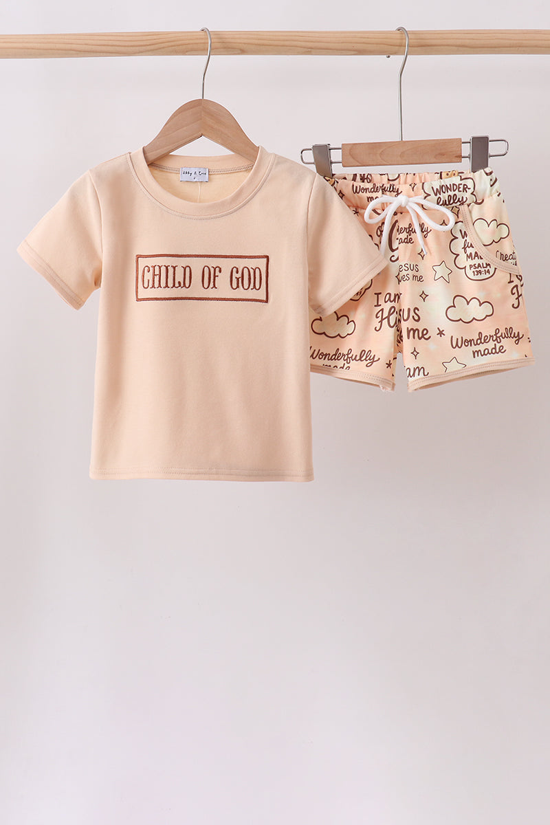Conjunto de shorts bordados "Hijo/a de Dios"