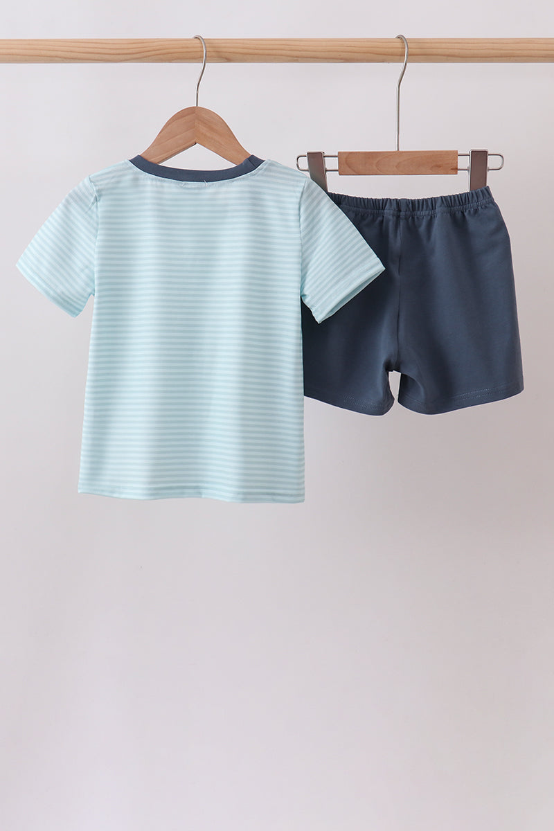 Conjunto de pantalones cortos Blue Stripe