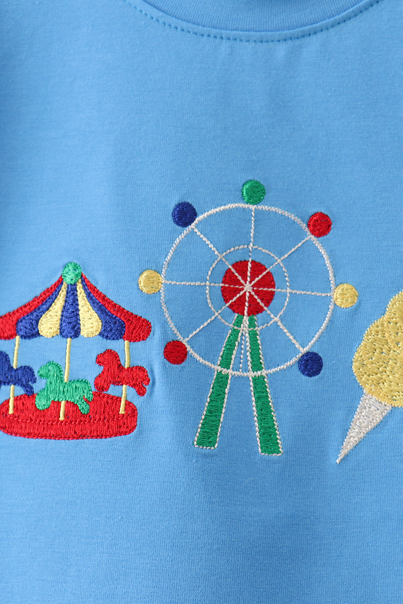 Conjunto de Shorts Bordados Carrusel Azul