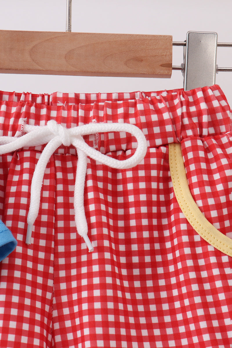 Conjunto de Shorts Bordados Carrusel Azul