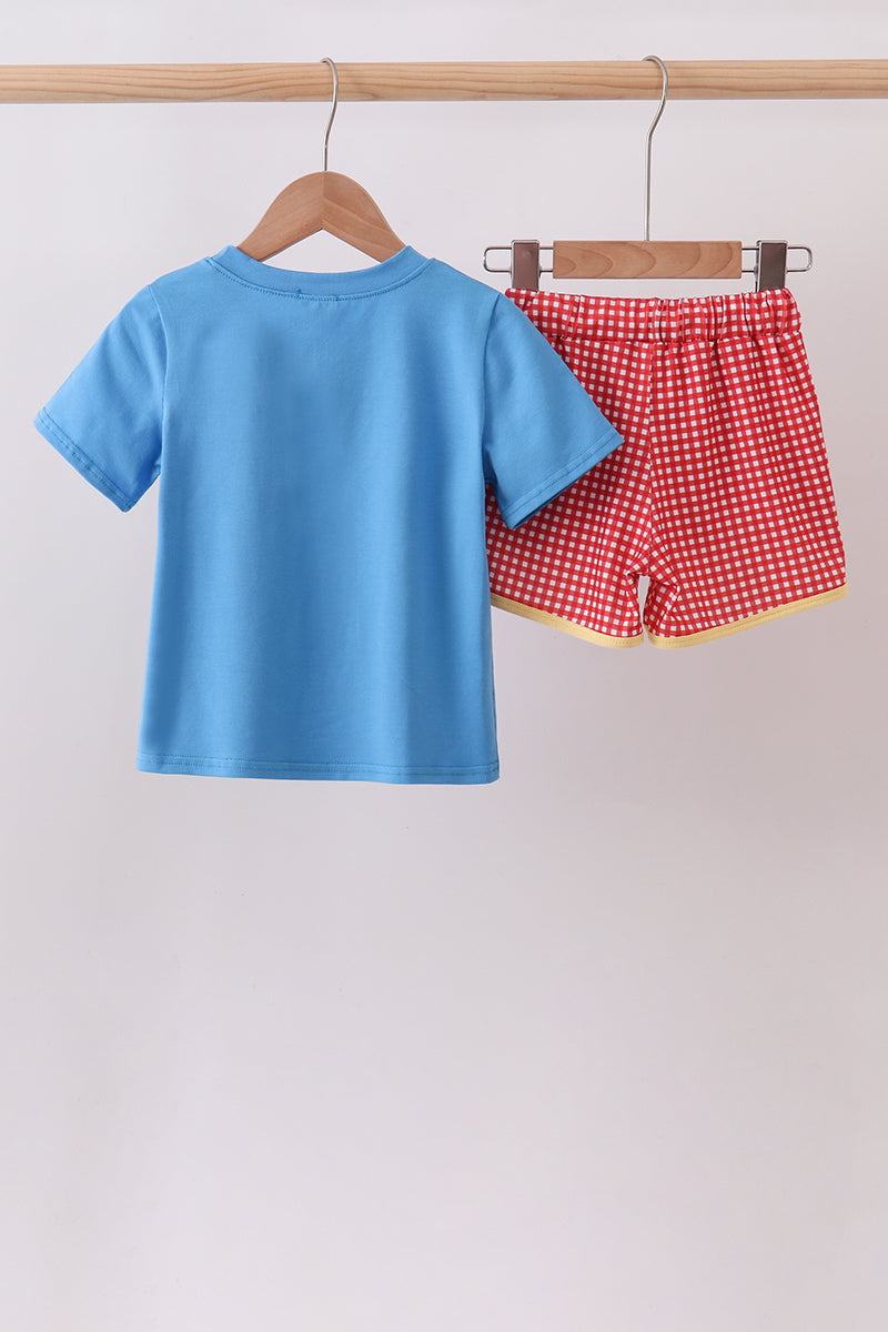 Conjunto de Shorts Bordados Carrusel Azul