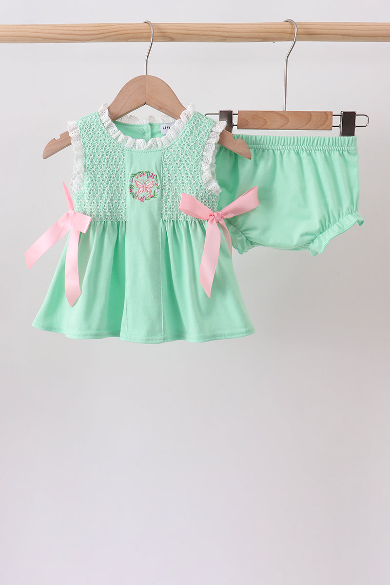 Conjunto bombacho smock Mariposa Verde