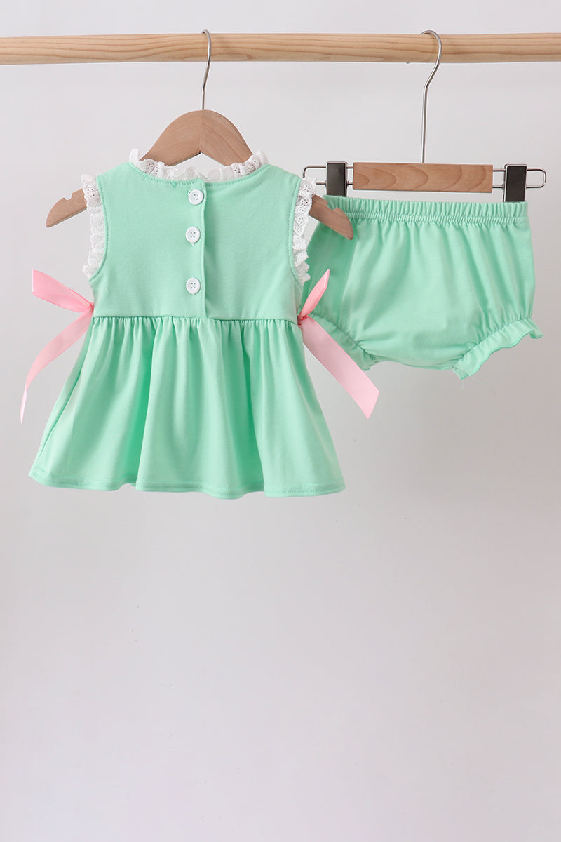 Conjunto bombacho smock Mariposa Verde