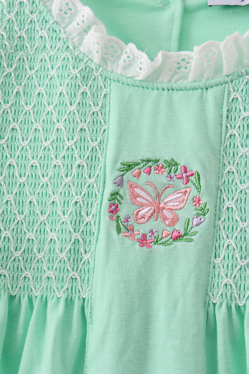 Conjunto bombacho smock Mariposa Verde