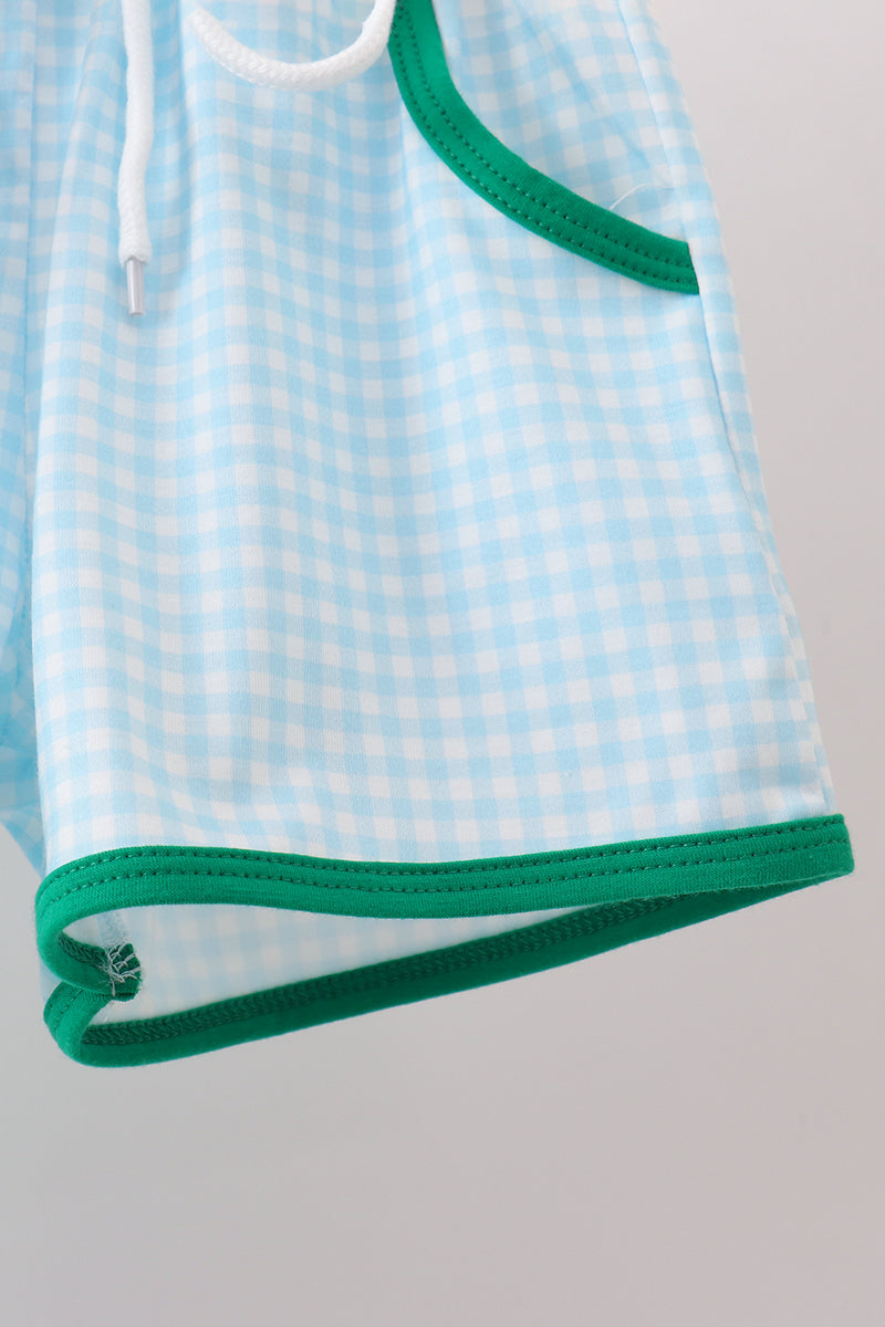 Conjunto de shorts a cuadros en verde