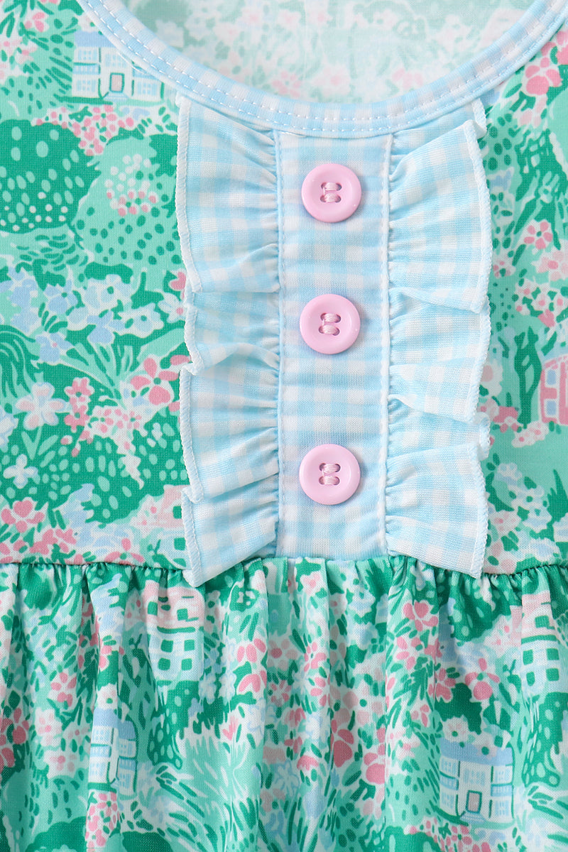 Conjunto de shorts con volantes florales Green House