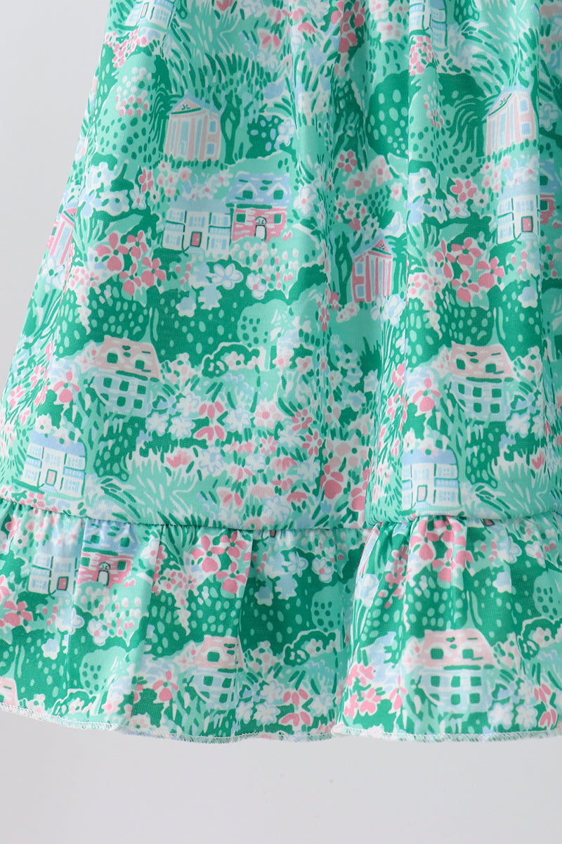Conjunto de shorts con volantes florales Green House
