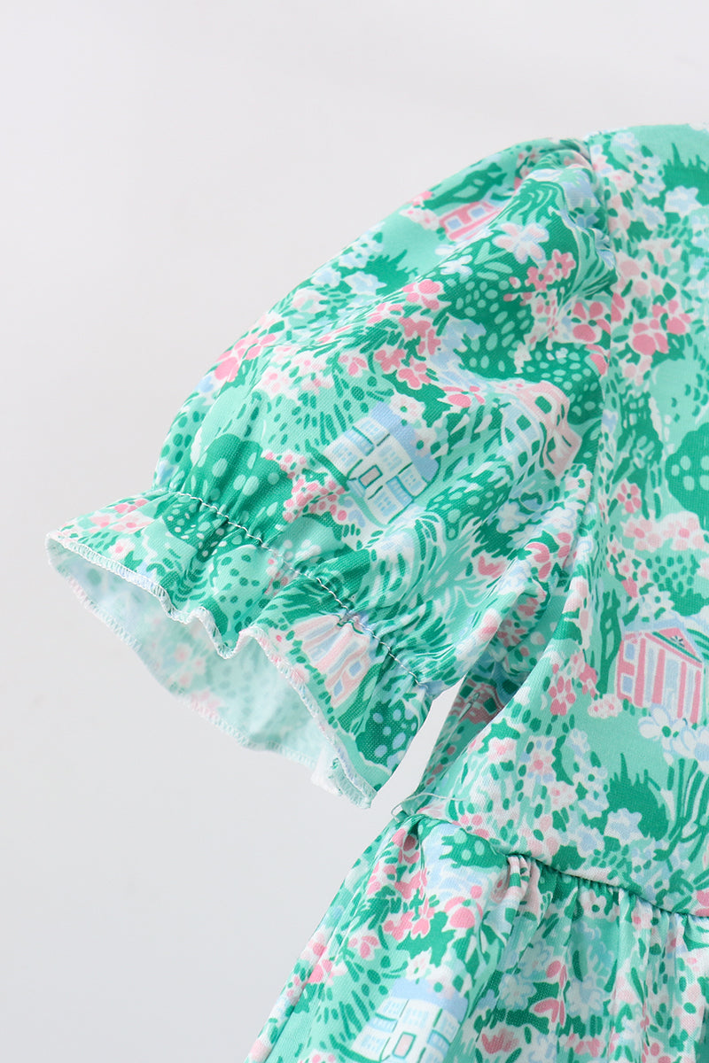 Conjunto de shorts con volantes florales Green House