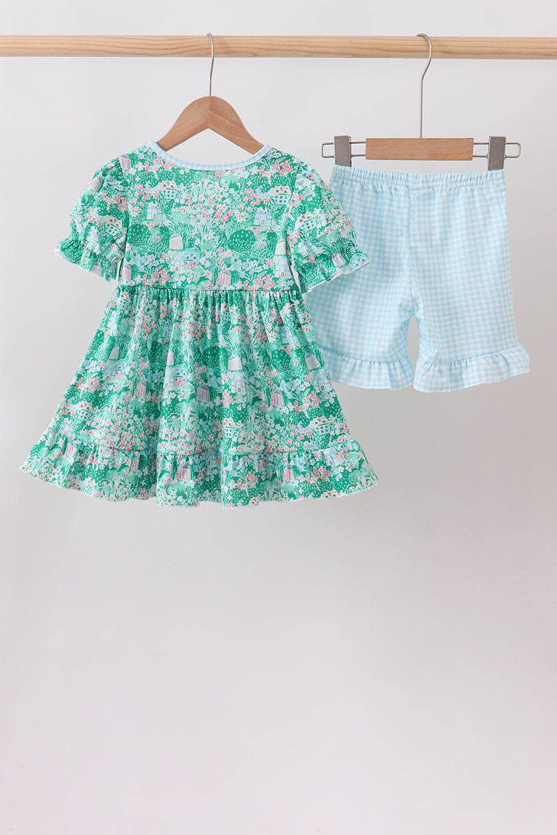 Conjunto de shorts con volantes florales Green House