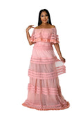 Off The Shoulder Maxi Dress {undergarment attached}