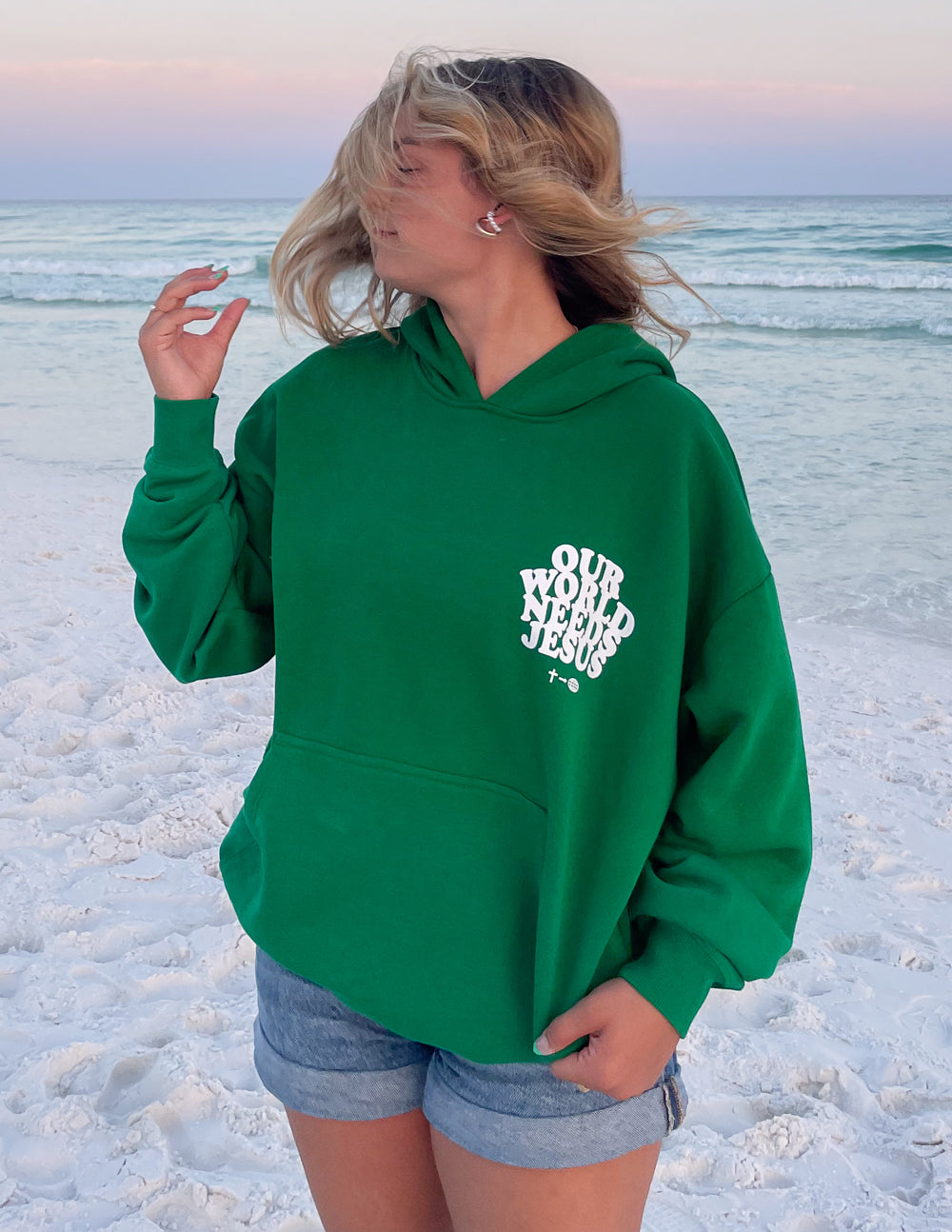 Nuestro mundo necesita a Jesús Sudadera con capucha unisex