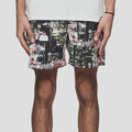 PURPLE Shorts All Over Graphic Print