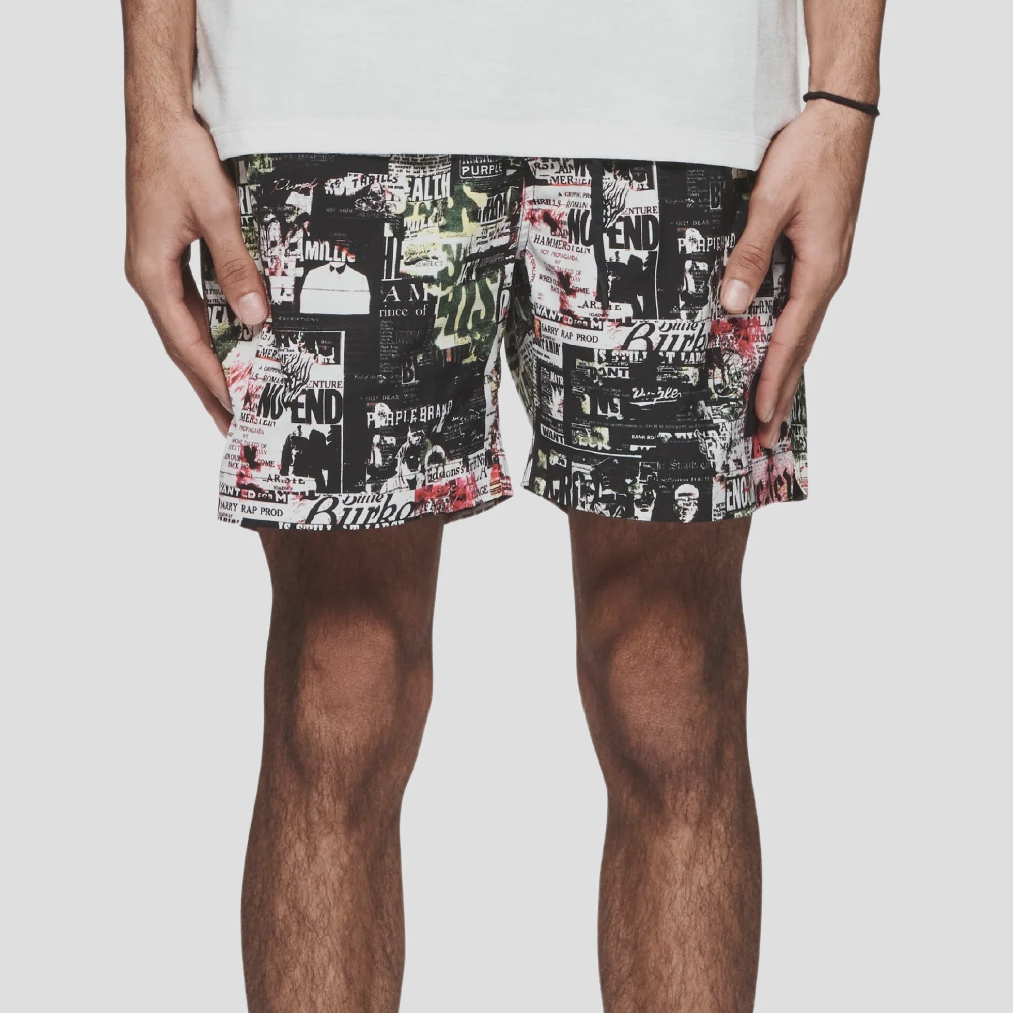 PURPLE Shorts All Over Graphic Print