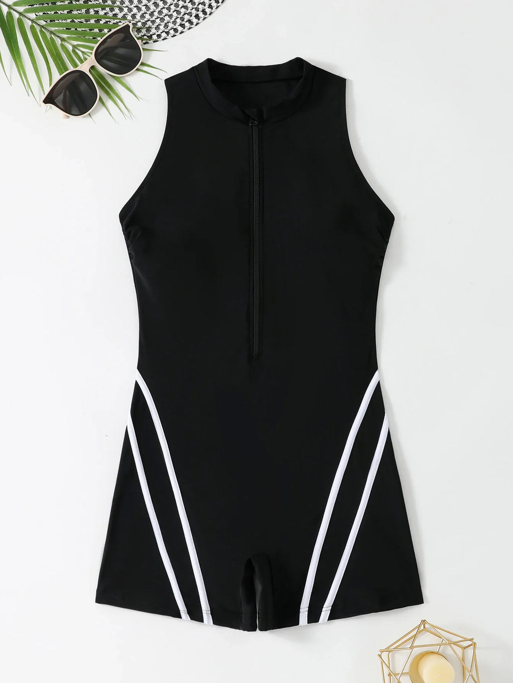 2026 Large Plus Size Swimsuit Women One Piece Zipper Sporty Swimwear Female Bathers Bathing Swimming Swim Suit Beachwear 4XL