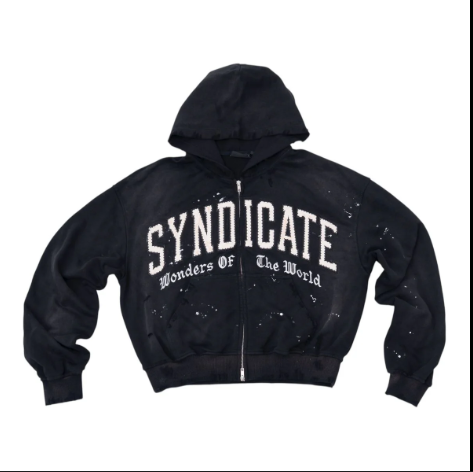 THE SYNDICATE Hoodie Paint Splatter Logo ZipUp