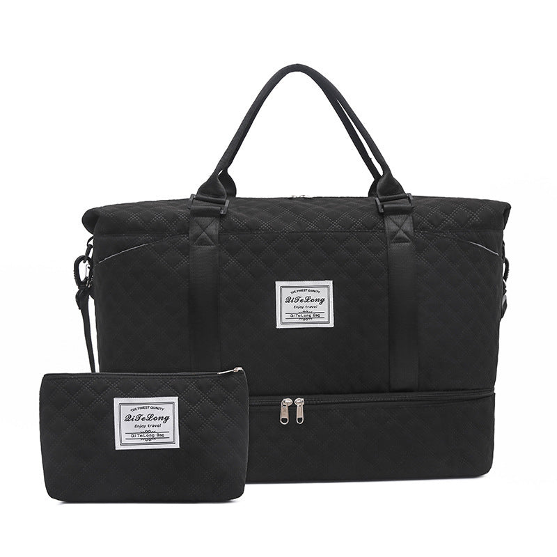 Set de tres bolsos de viaje de gran capacidad para mujer: un bolso de lona y dos bolsas más pequeñas