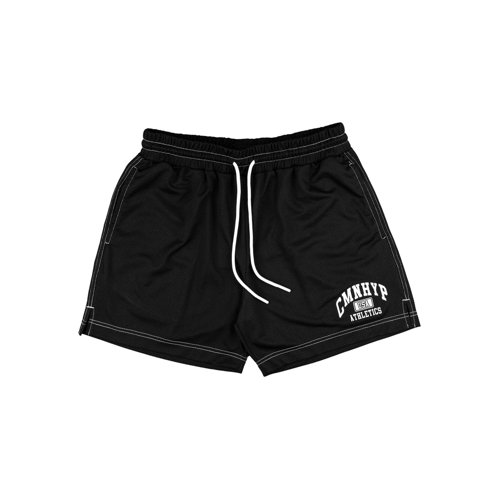 Pantalones Cortos Common Hype Athletics de Malla en Contraste Negro Azabache