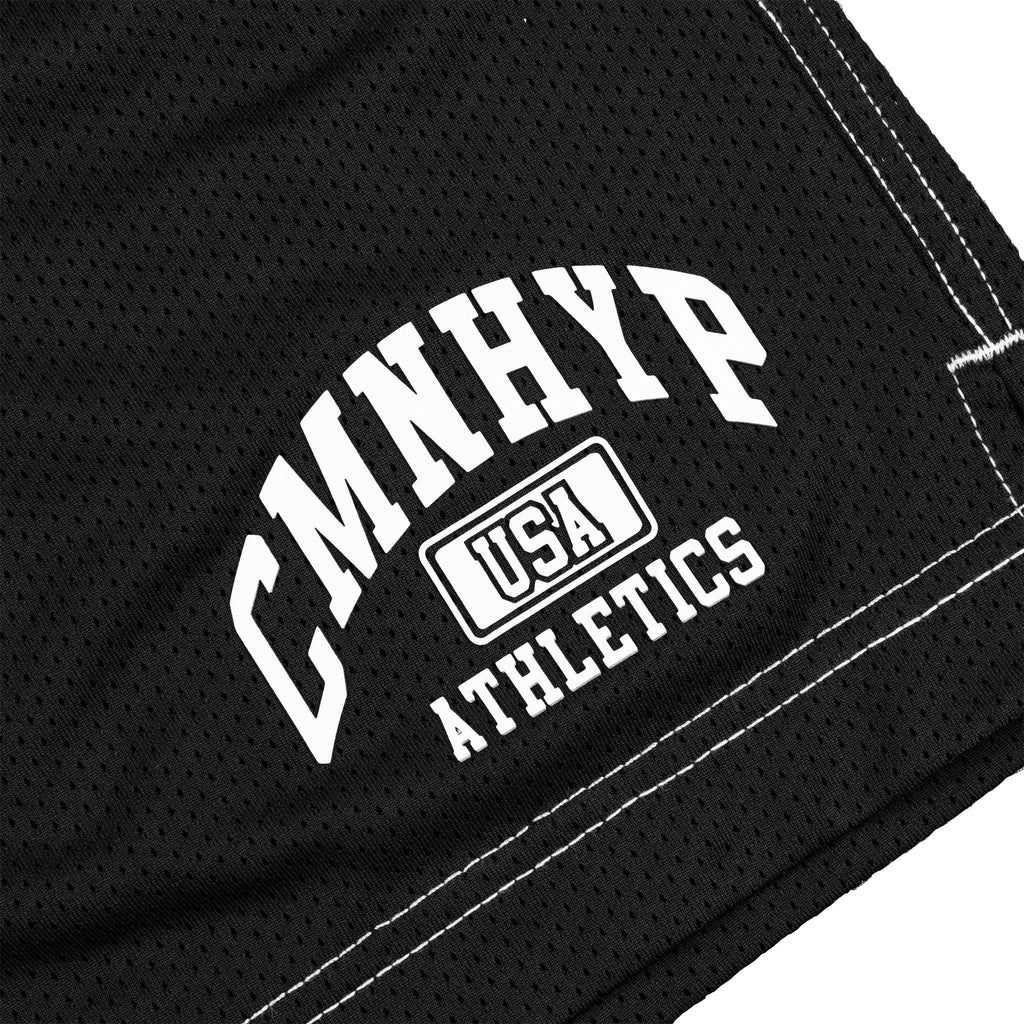 Pantalones Cortos Common Hype Athletics de Malla en Contraste Negro Azabache