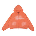 Sudadera con capucha y cremallera de felpa corta Common Hype Salmón