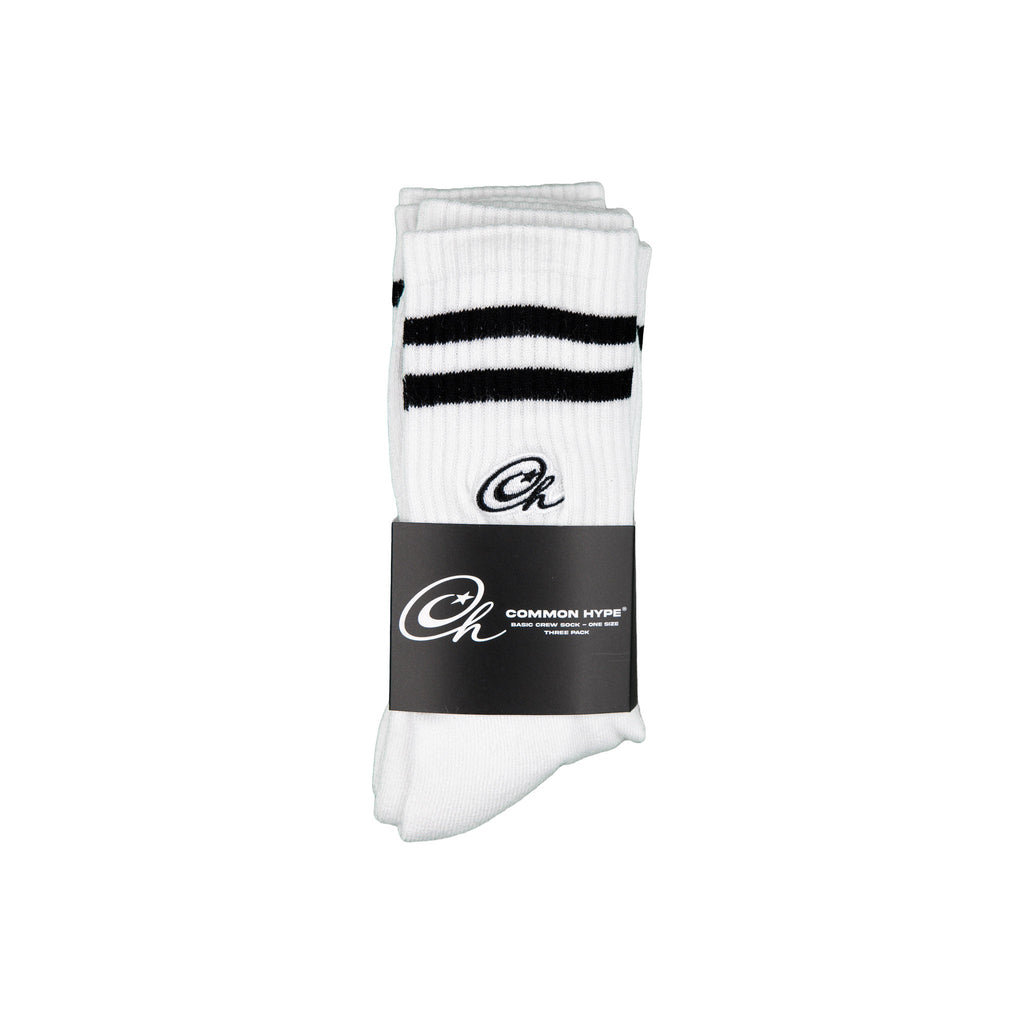 Common Hype Stripe Logo Sock White (3-Pack)