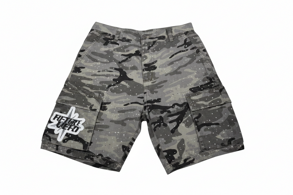 RETROVERT Cargo Shorts Camo Street