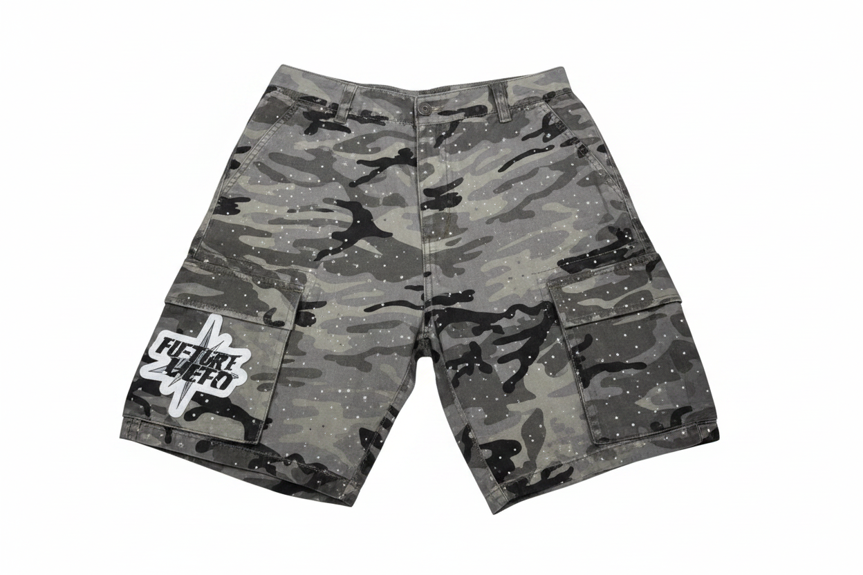 RETROVERT Cargo Shorts Camo Street