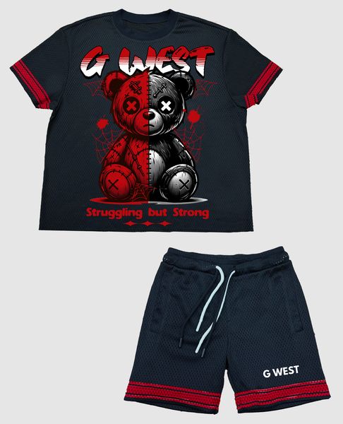 Conjunto de camiseta de malla Despair para niños G West