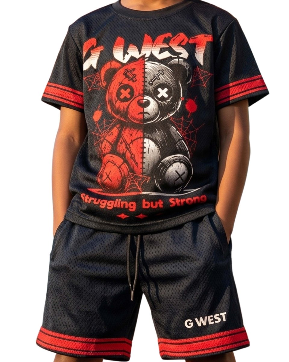 Conjunto de camiseta de malla Despair para niños G West