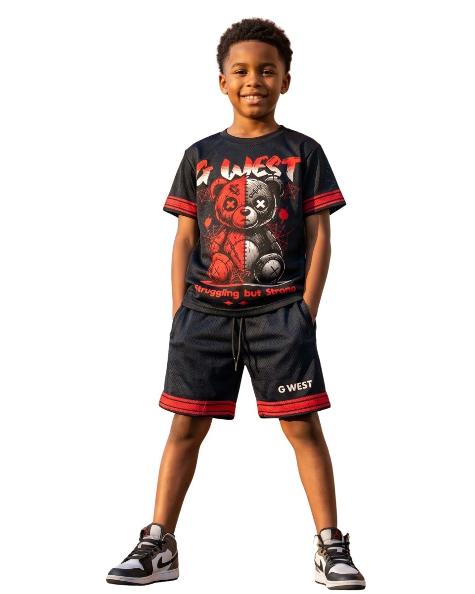 Conjunto de camiseta de malla Despair para niños G West