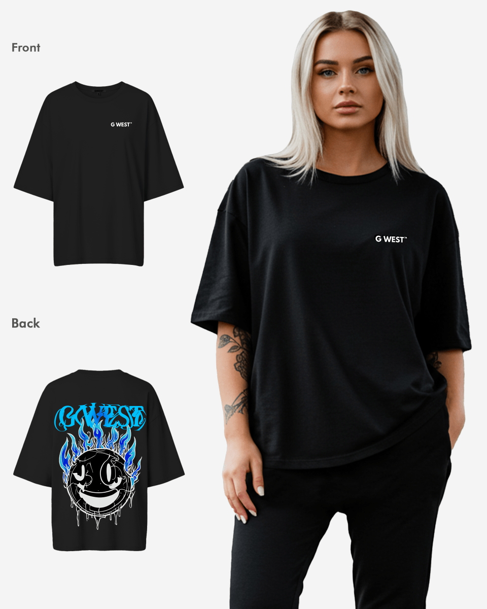 G West Camiseta extragrande Aqua Smile para mujer