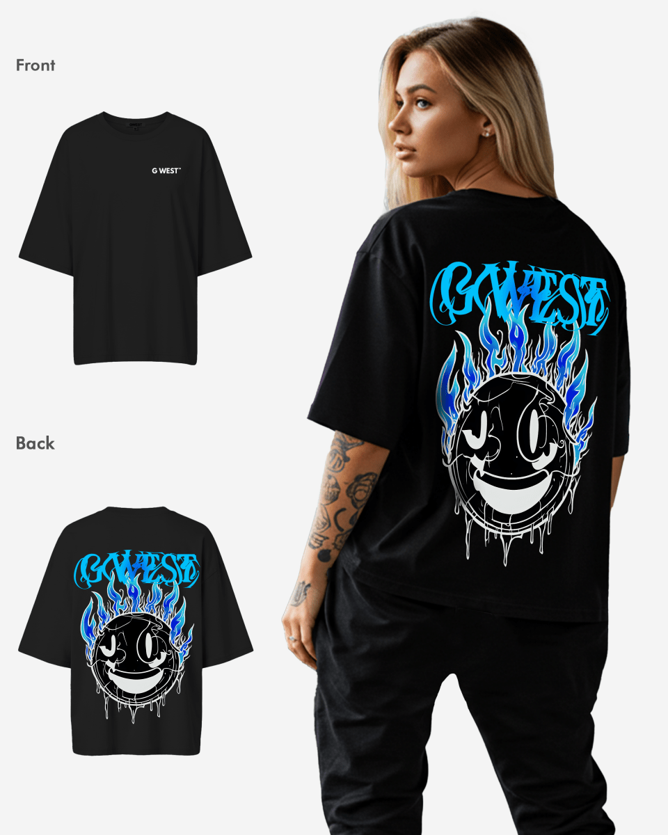 G West Camiseta extragrande Aqua Smile para mujer
