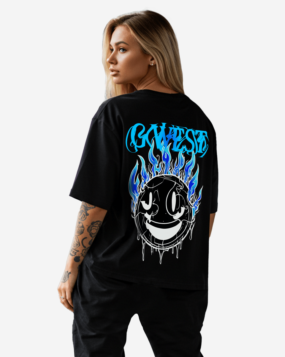 G West Camiseta extragrande Aqua Smile para mujer