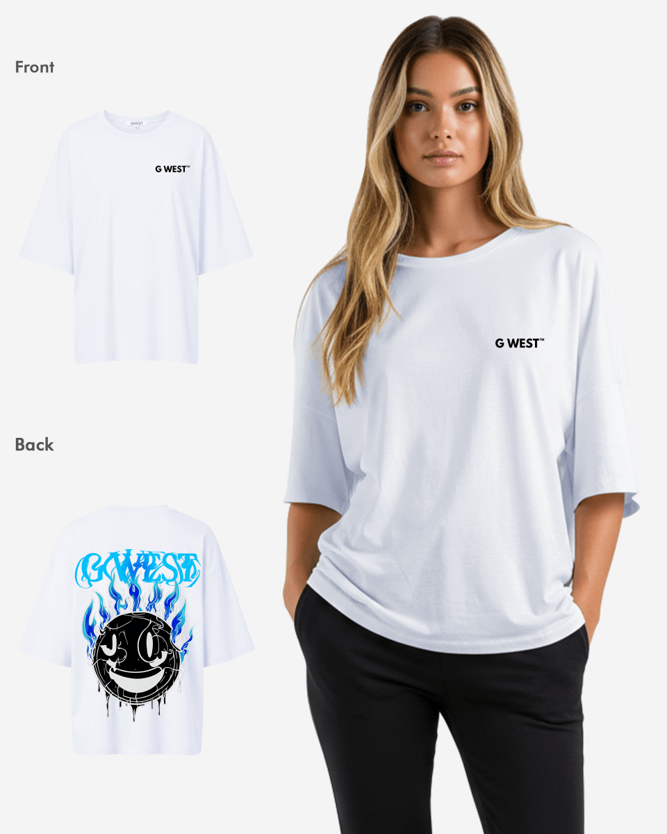 G West Camiseta extragrande Aqua Smile para mujer