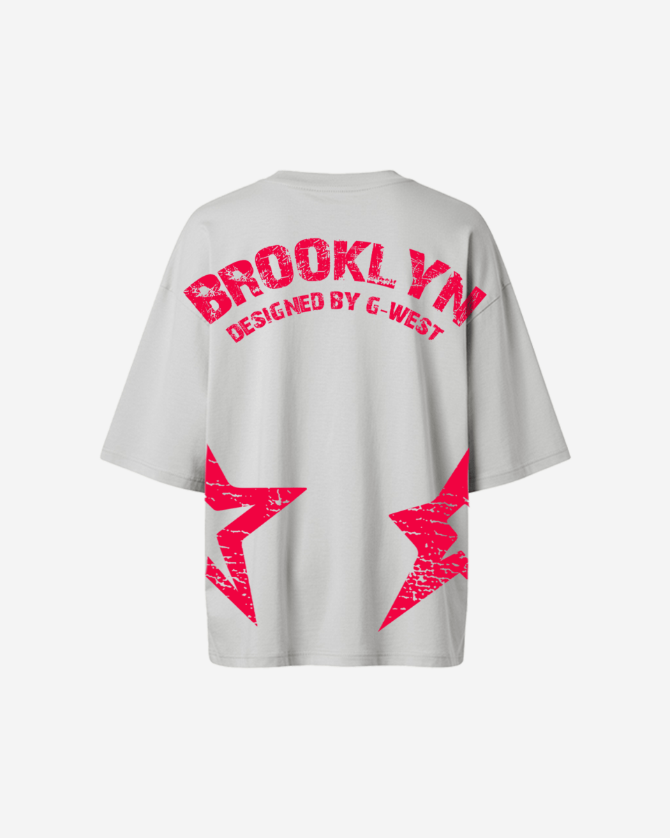 G West camiseta extragrande Brooklyn Arch con logo para mujer