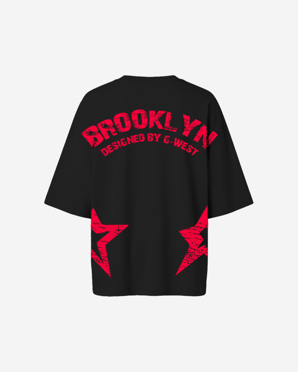 G West camiseta extragrande Brooklyn Arch con logo para mujer