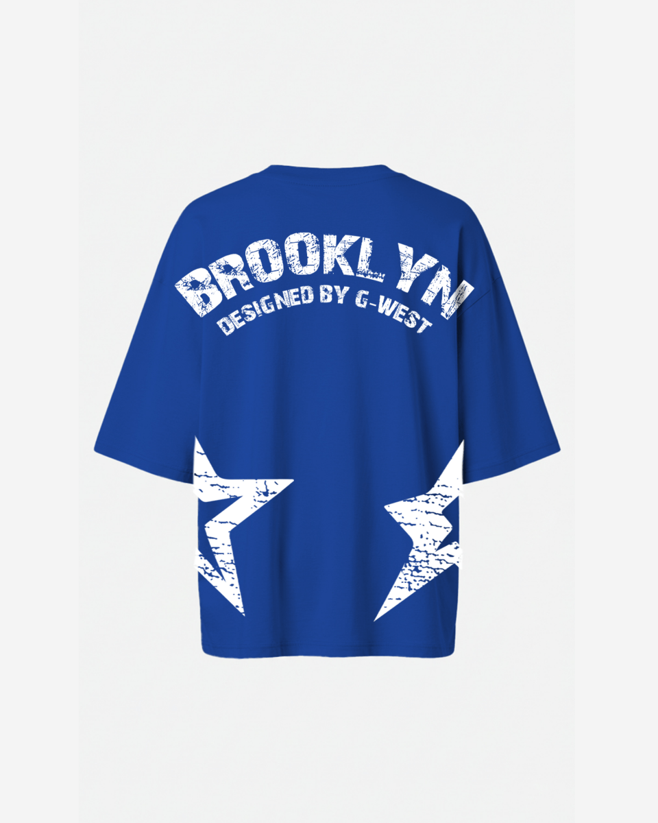 G West camiseta extragrande Brooklyn Arch con logo para mujer