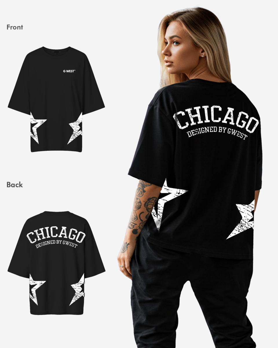 Camiseta extragrande con el logo de Chicago Arch para mujer G West