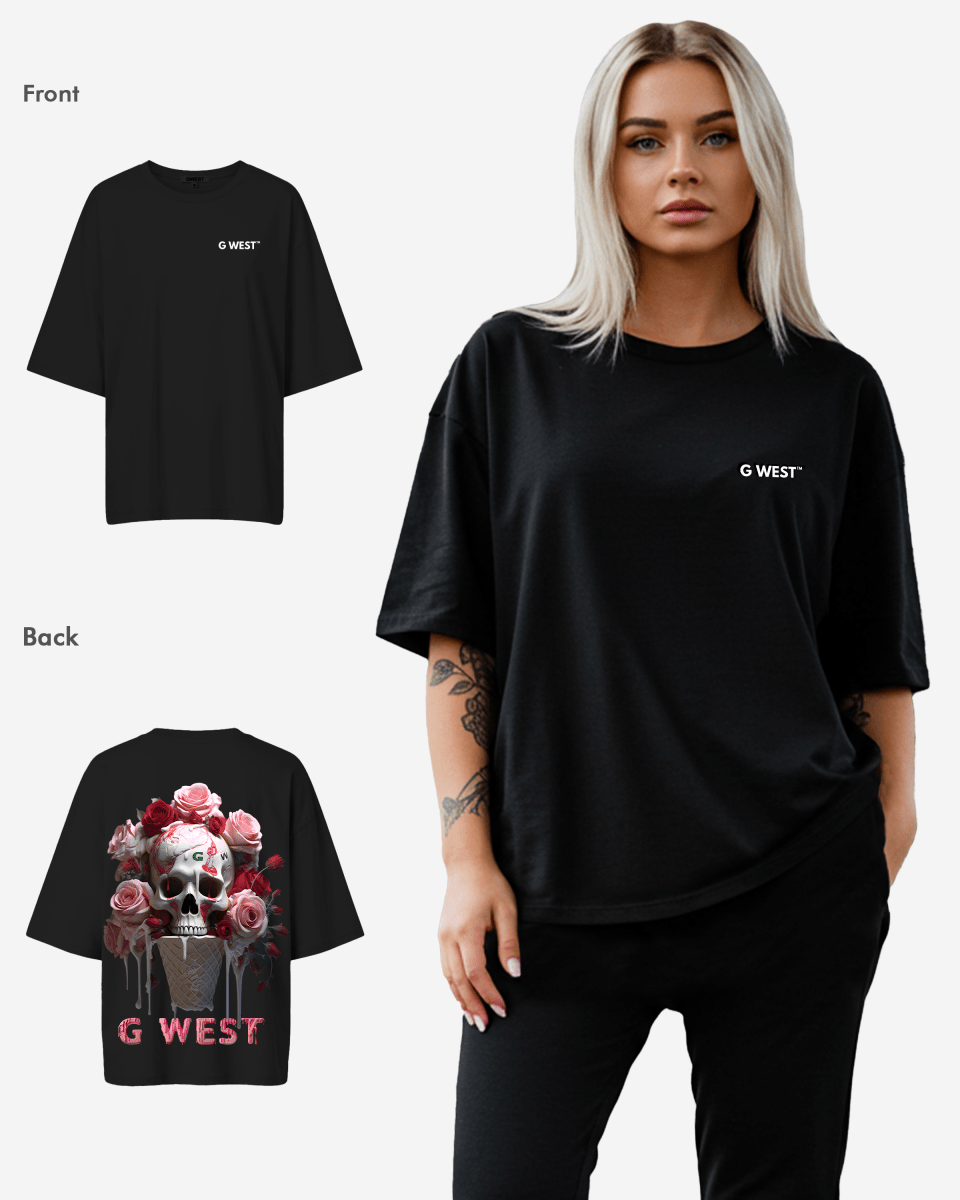 Camiseta extragrande con calavera de helado G West para mujer