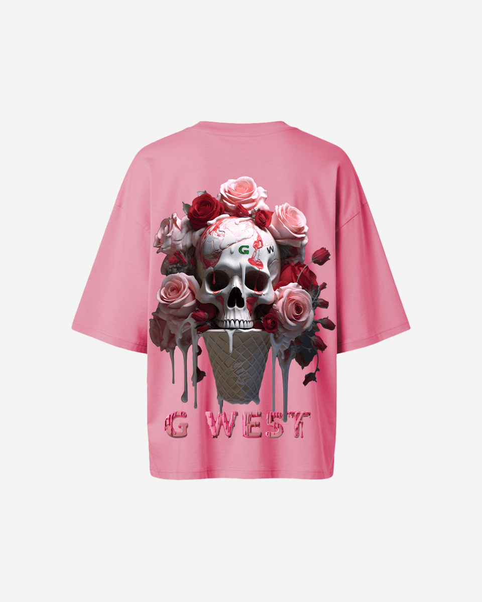 Camiseta extragrande con calavera de helado G West para mujer