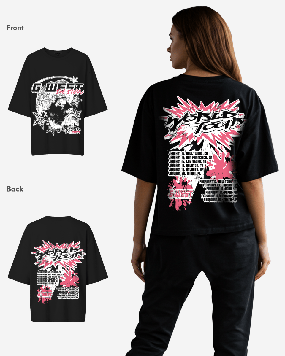 G West Womens World Tour Premium Oversized Tee