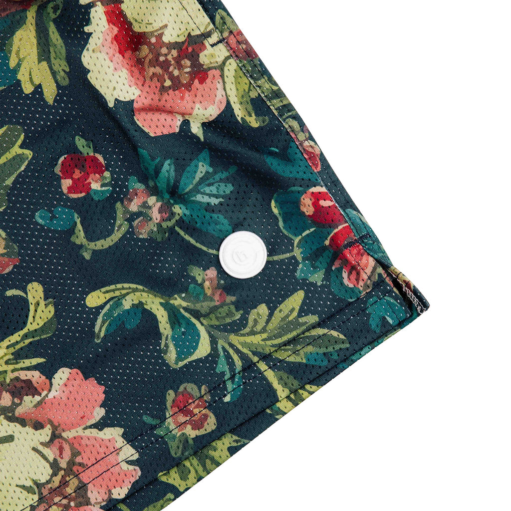 Pantalones Cortos de Malla Common Hype para Hombre – Verde Oscuro Floral