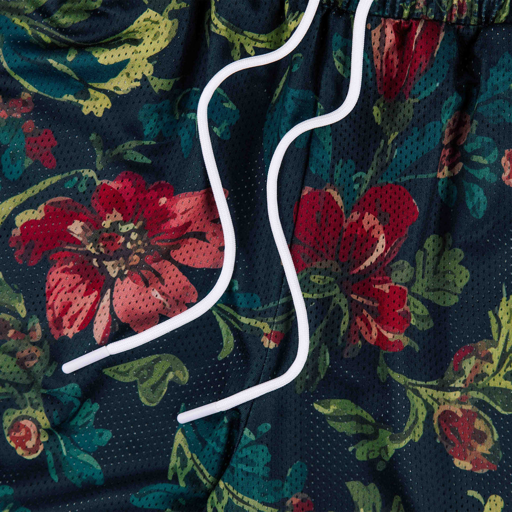 Pantalones Cortos de Malla Common Hype para Hombre – Verde Oscuro Floral