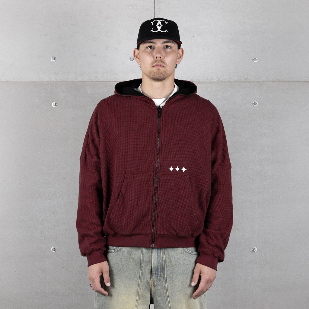 Commons Reversible Thermal Zip Up Hoodie Faded Plum/Black