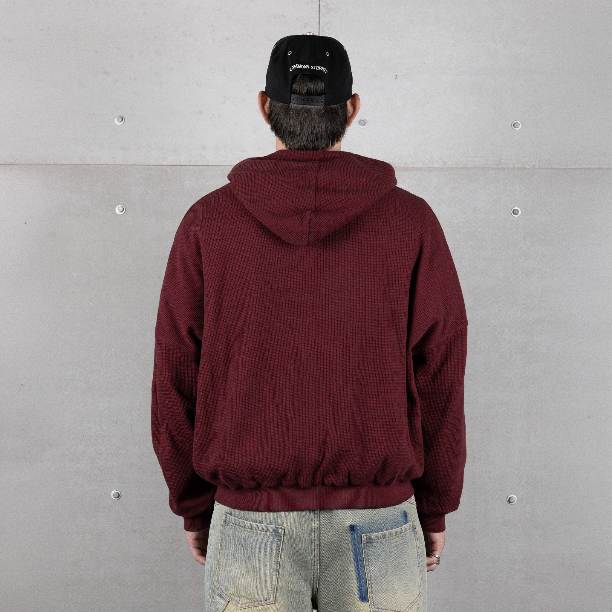Commons Reversible Thermal Zip Up Hoodie Faded Plum/Black